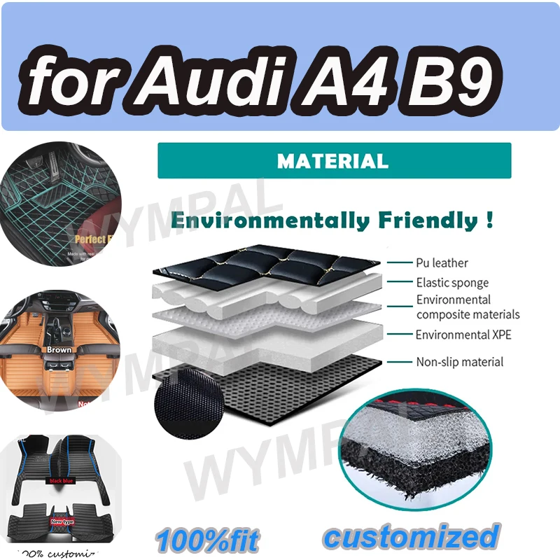 

Роскошные автомобильные коврики для Audi A4 B9 2017 2018 2019 2020 2021, пользовательские автомобильные подушечки для ног, автомобильный ковер, аксессуары для интерьера