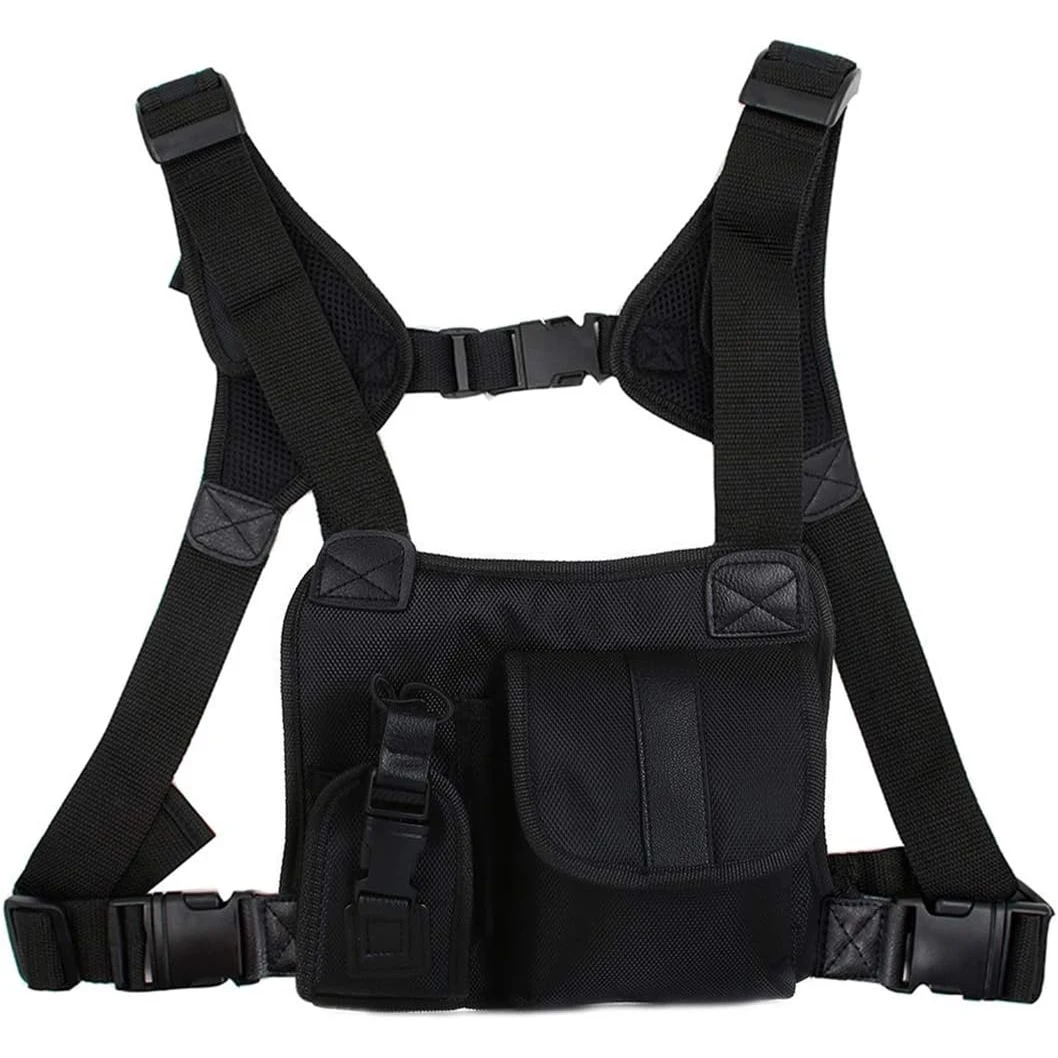 

Universal Radio Harness Chest Rig Bag Pocket Pack Holster Vest for Two Way Radio Police Contact Device Accessories