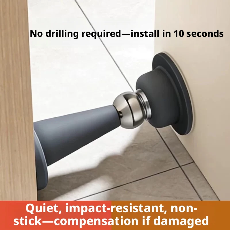 

Punch-free Silicone Door Stopper with Strong Suction - Anti-Collision Floor Stop for Bedroom Wall Guard
