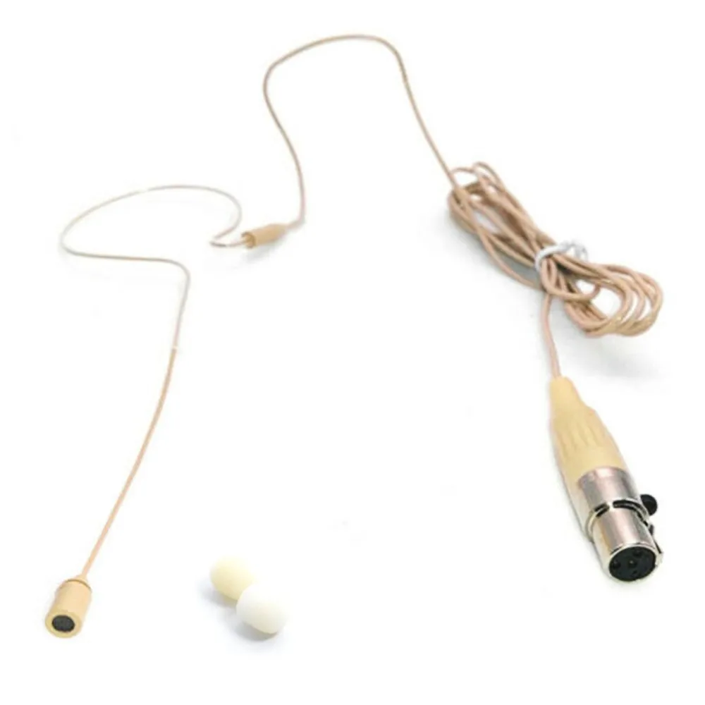 Adjust Headset Beige Single Earhook Headset Mic Headworn Microphone Mini 3 Pin XLR Pyle Lockable Headworn Mic Mike New