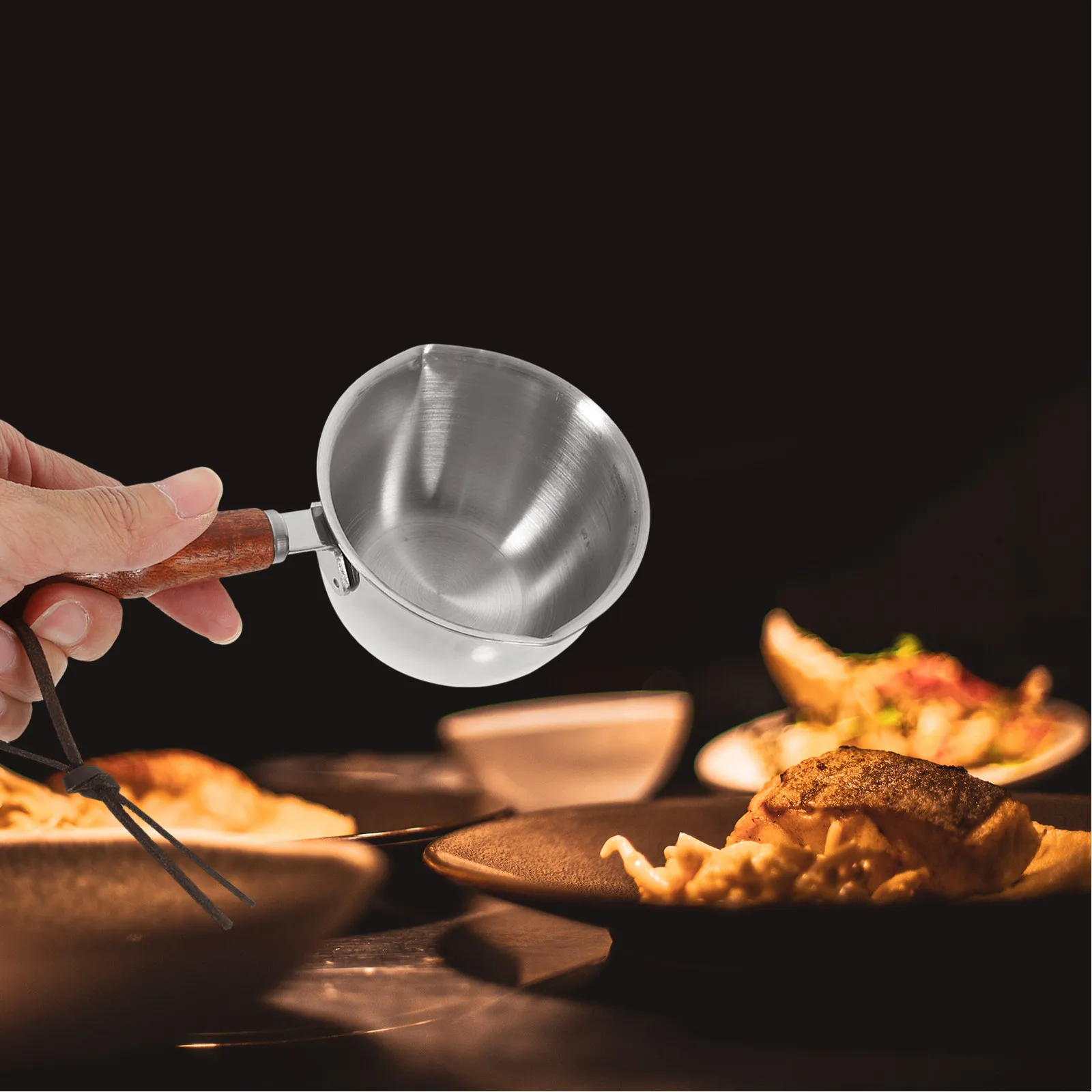 Stainless Steel Small Pot 304 Portable Oil Pouring Pan For Coffee Milk Butter Melting Non-Slip Handle Flat Bottom Kitchen