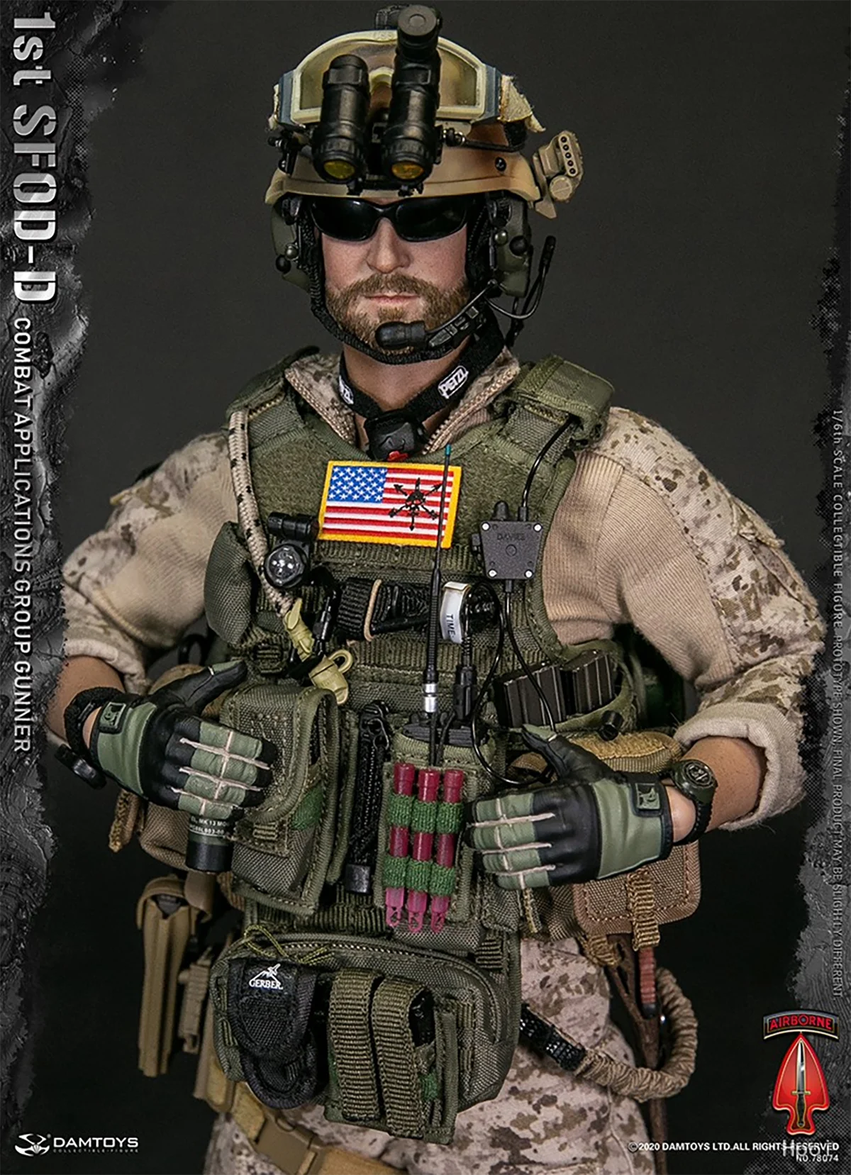 

DAMTOYS DAM 78074 1/6 US Delta Special Forces Machine Gun 1st SFOD-D Combat Applications Group Gunner Action Figure Model Toy