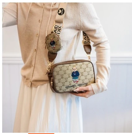 

Designer Style Bag New Model Versatile Embroidery New Cartoon Style Fashionable Little Bear Crossbody Bag Casual Pillow Bag