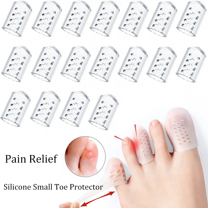 Tampas de dedo do pé de silicone macio alívio da dor anti-fricção respirável protetor de dedo do pé evita bolhas calos tampa do dedo do pé cuidados com os pés