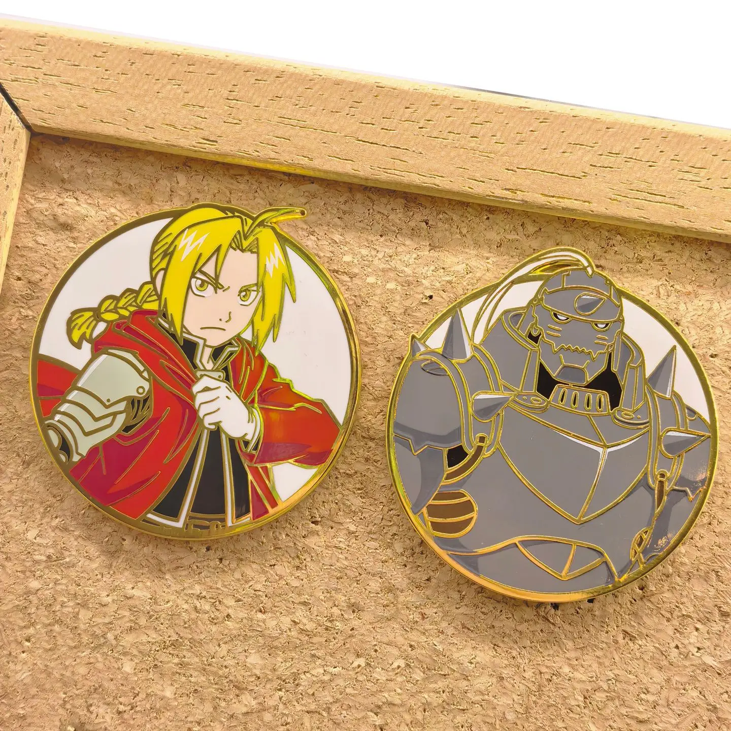 Edward Elric Alphonse Pins Anime Fullmetal Alchemist Badges Pendant Manga Brooches for Backpack Clothing Lapel Cosplay Toy Decor