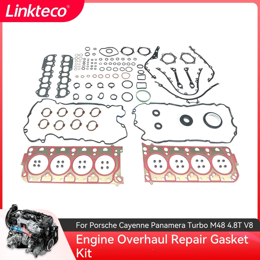 Car Engine Overhaul Repair Gasket Kit For Porsche Cayenne Panamera Turbo 4.8 L V8 GAS DOHC M48 2008-2016