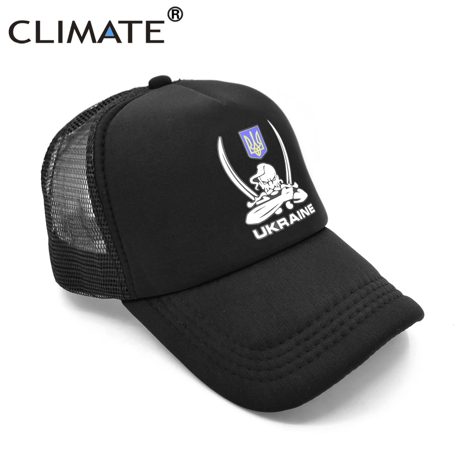 CLIMATE New UKRAINE Cap Ukraine Emblem Flag Trucker Cap Ua Ukrainian Men Baseball Caps Black Cool Trucker Caps Hat for Men Kid