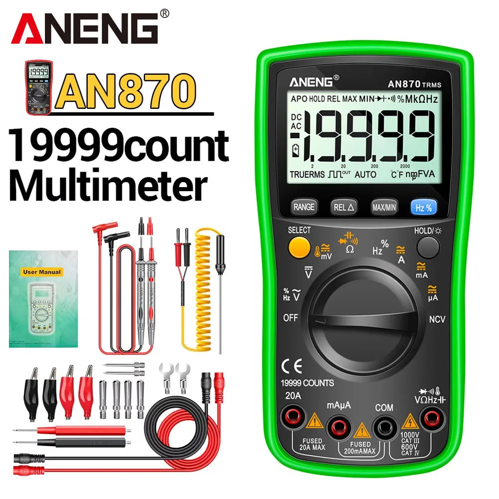 ANENG AN870 Digital Multimeter 19999 Counts AC/DC Current Meter True Rms Multimeters Voltimetro Profesional Voltage Tester Tools
