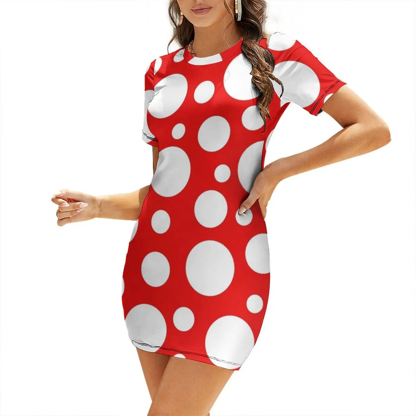 sixties polka dot pop art pattern Short Sleeved Dress clothes for women elegant women's dresses sale Dress