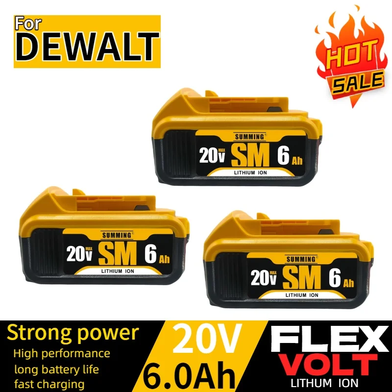 

100% Originalfor Dewalt 20V Battery 6.0Ah Rechargeable Lithium Ion Batteryfor DCB206 Power Tool Replacement Battery