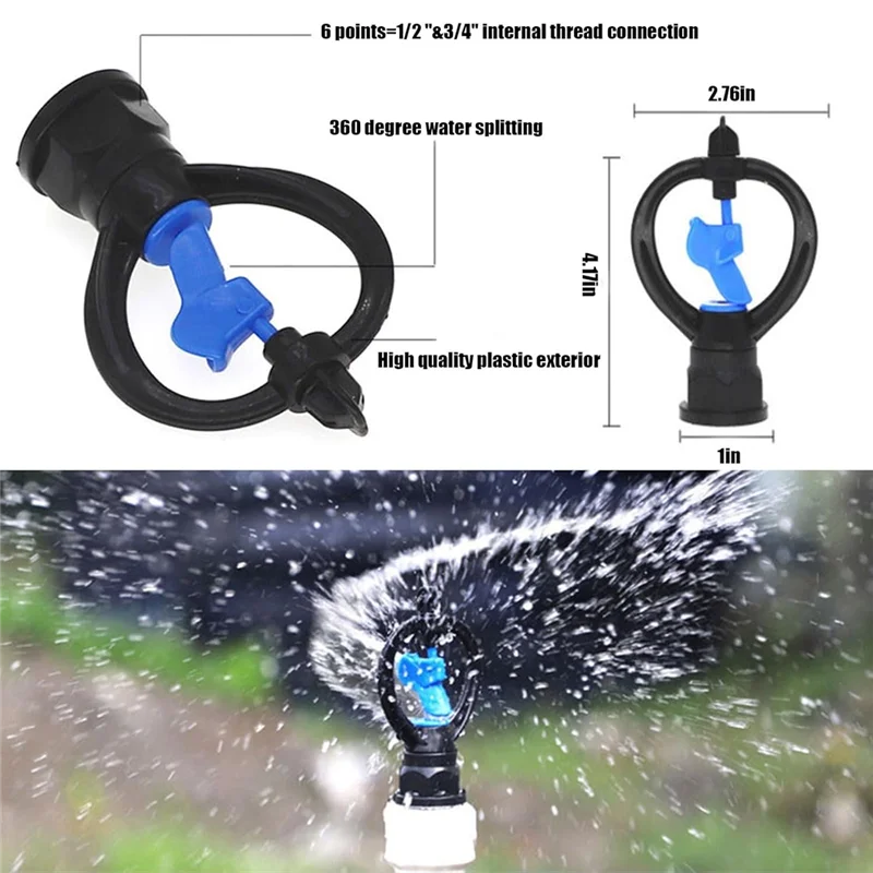 BAAG-50PCS فراشة الرش التلقائي سلك خارجي المكره فوهة 360 درجة التلقائي دوران الرش الري