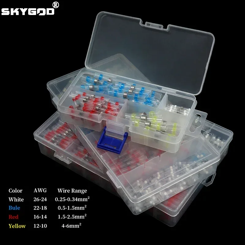 1/3/5 Boxed Solder Seal Wire Connector 3:1 Heat Shrink Sealed Insulated Butt Splice Terminal Waterproof Butt Connectors Kit