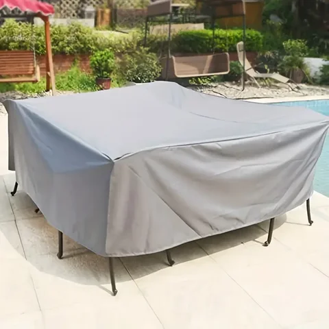 (15-78.3inch Length) Outdoor patio garden waterprof set furniture set rain and snow chair set sofa table chair silver dust cover