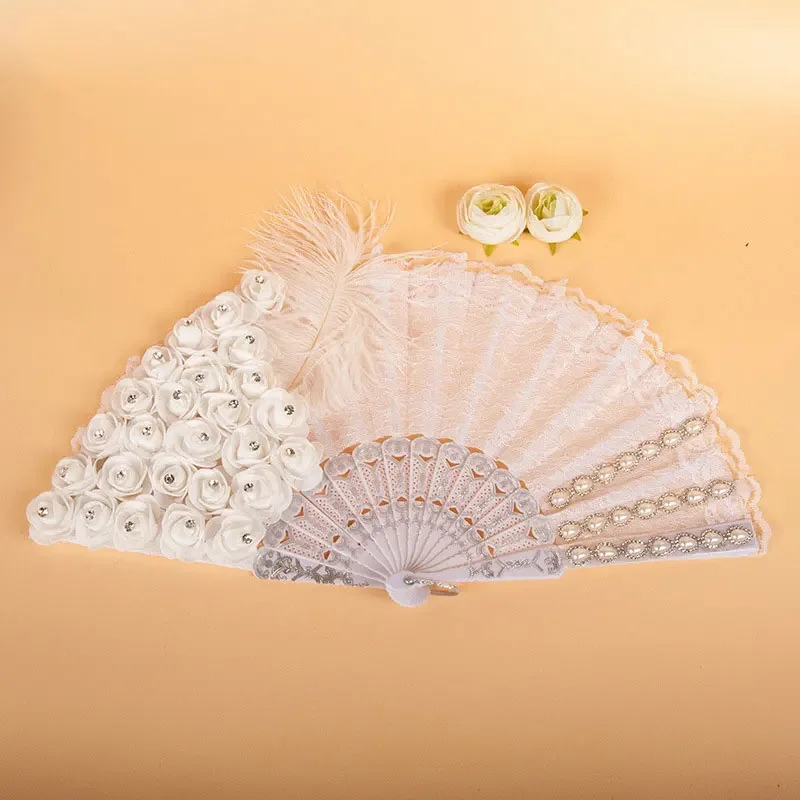 Double Lace Plastic Lolita Fan Japanese Sweet Fair Girl Court Dance Hand Fan Art Craft Gift Wedding Party Decoration Fan