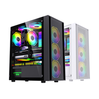 Computer Case Full Tower ATX Gaming Computer Desktop with RGB Fan Kit Light Emitting Diode Computer Case and Tower