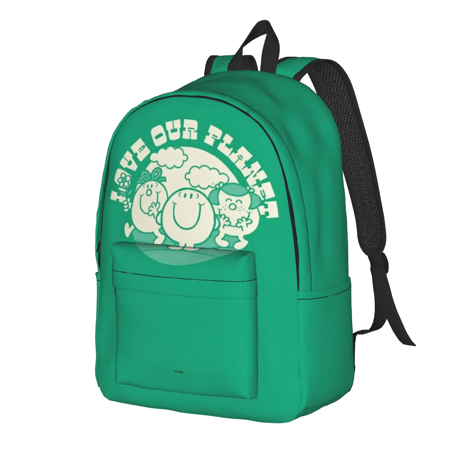M-Mr M-Men L-Little M-Miss LOVE OUR PLANET Cool Backpack Lightweight High School Work  Daypack for Men Women Laptop Canvas Bags