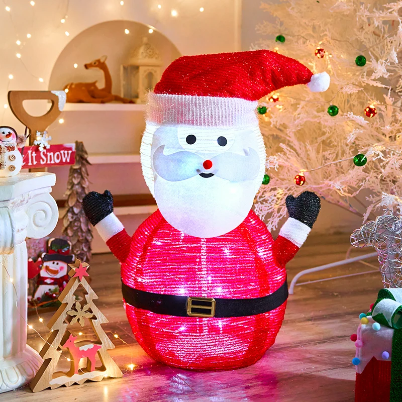 

Large Santa Claus Decoration Creative Light Ornaments for Outdoor Christmas Snowman with Illuminated Figures for Yard Patio