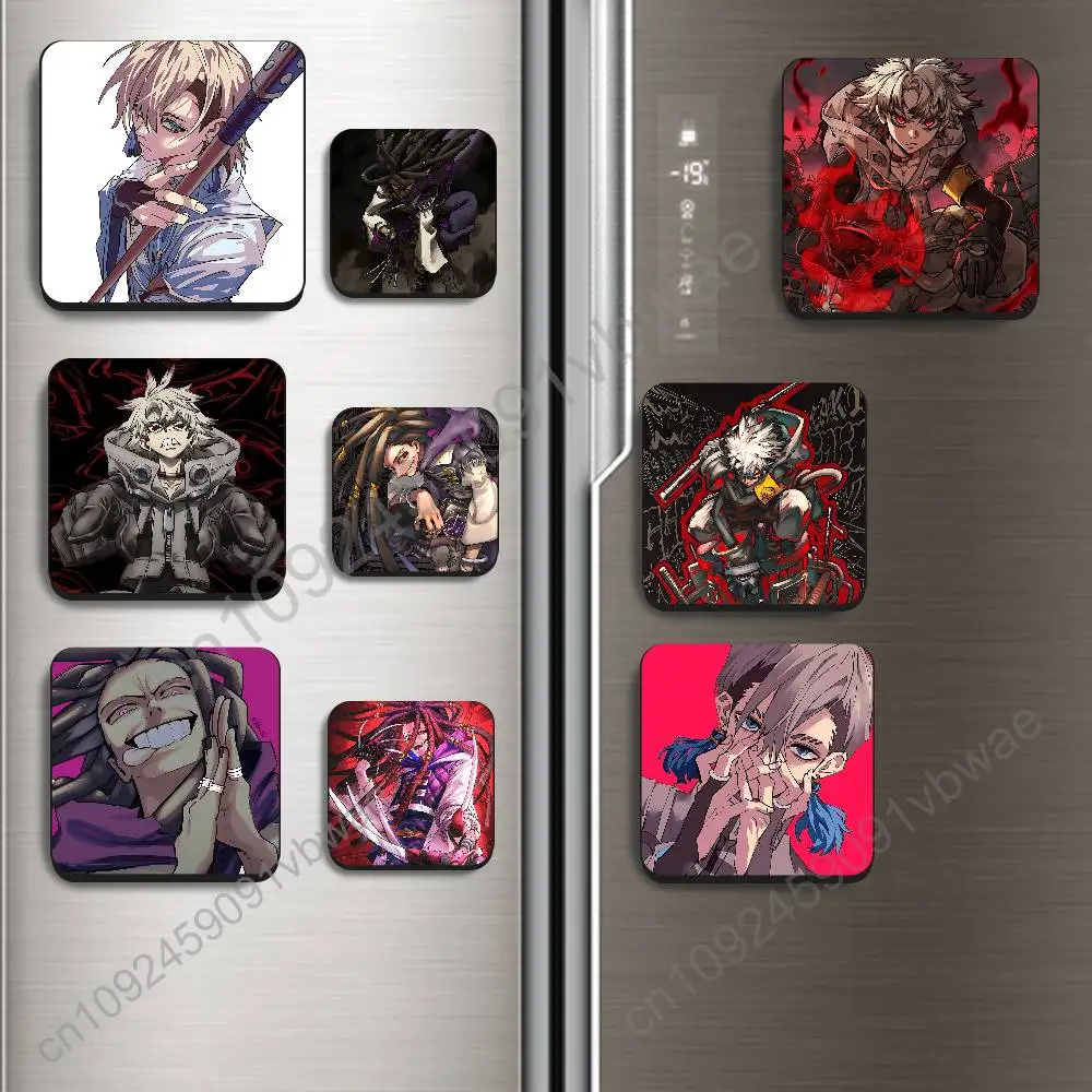 Jabber Wonger Zanka Nijiku Gachiakuta Black Square Plastic Fridge Magnet, for Magnetic Sticker No Trace Left, Durable