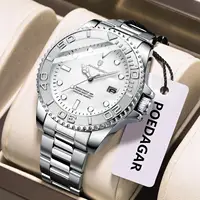 Reloj de pulsera POEDAGAR de lujo para hombre, Reloj luminoso resistente al agua de acero inoxidable para hombre, relojes de cuarzo deportivos a la moda para hombre, Reloj masculino