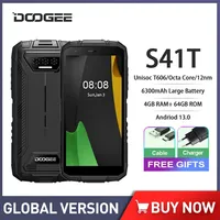 DOOGEE S41T 4G Rugged Smartphone Android 13 5.5 Inch HD 4GB+64GB Mobile Phones 13MP Camera 6300mAh NFC Cheap Cell Phone On Sale