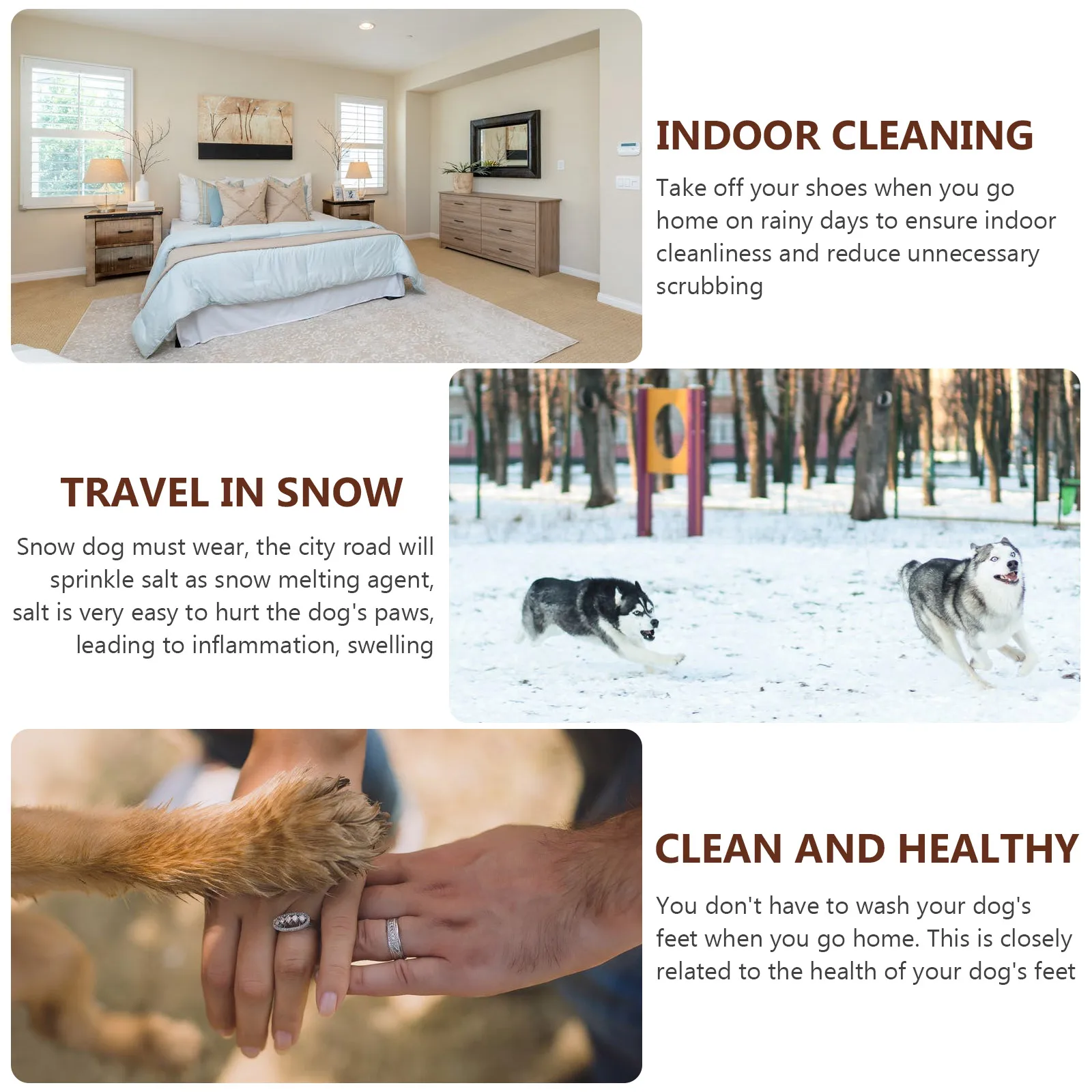 

4Pcs Pet Dog Puppy Casual Anti-Slip Fleece Snow Boots Warm Shoes Size Xl Coffee Simple Design Easy Put on Take Off