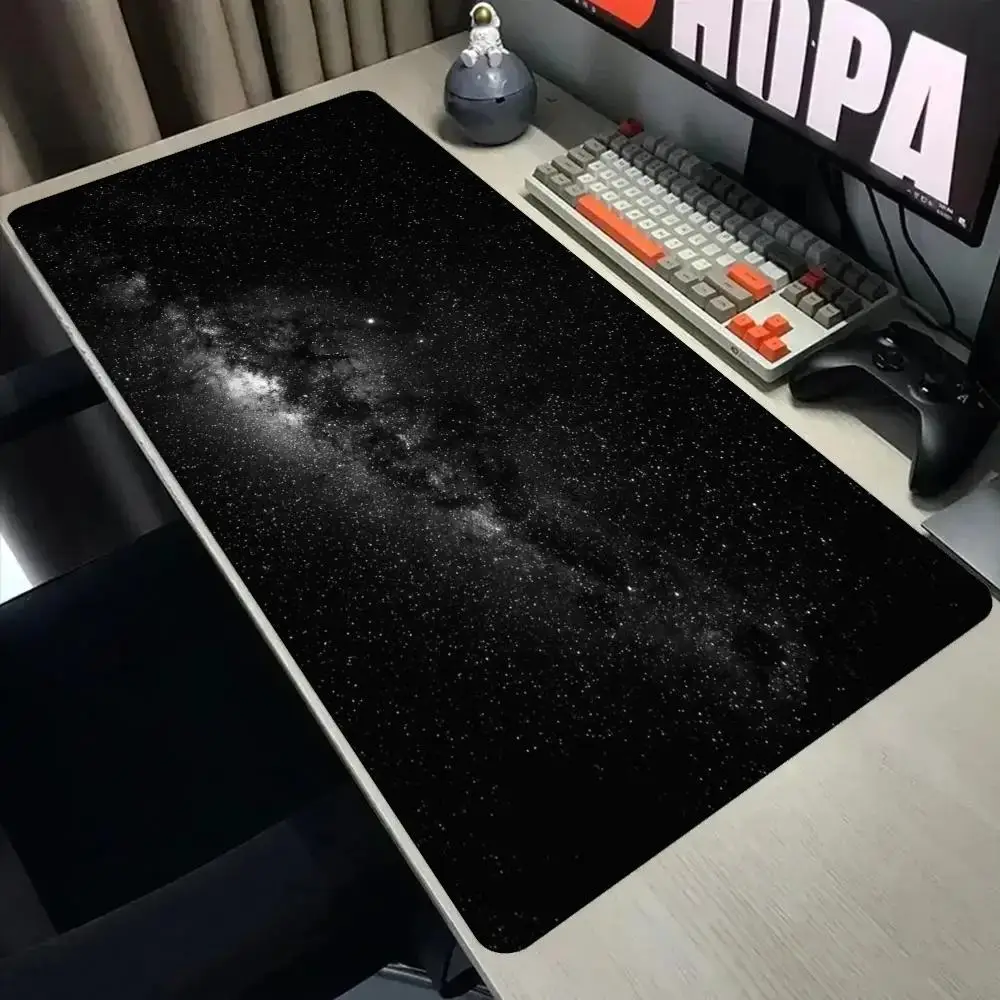 Mouse Pad Desk Mat Keyboard Pad Galaxy Milky Way Starry Sky Universe Space Night Non Slip Rubber Base Extended Desk Mat Laptop
