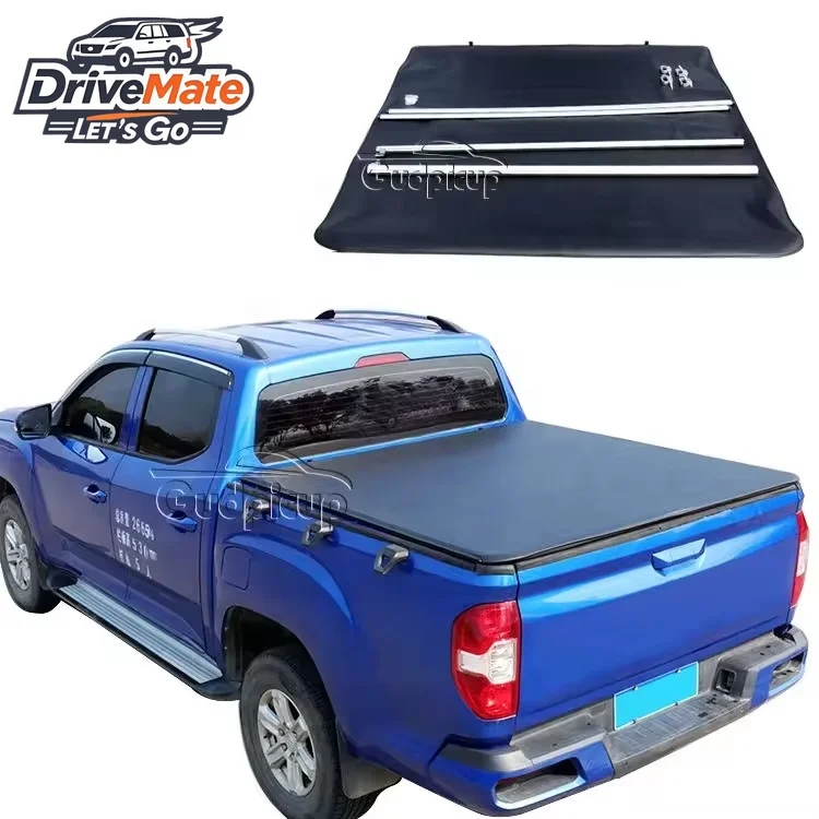 Pickup Tonneaucover Great Wall Poer Truck Bed Cover 2015 Hilux Revo Vigo Soft Roll up Tonneau Cover for Silverado Silver Tundra
