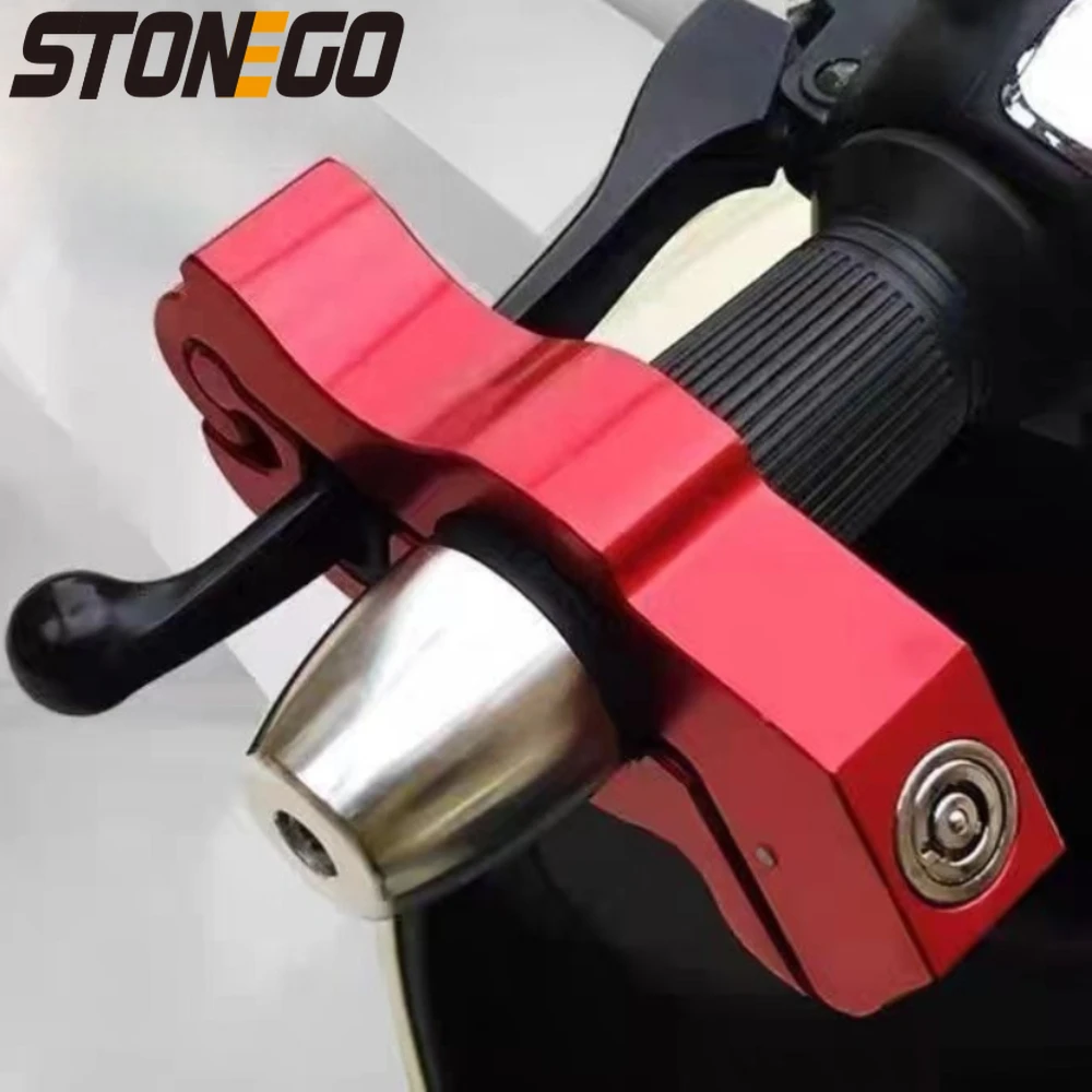 Anti Theft Motorcycle Handlebar Lock Solid Brake Lock Pull Rod ATV Dirt Street Bikes Heavy Duty Security Device