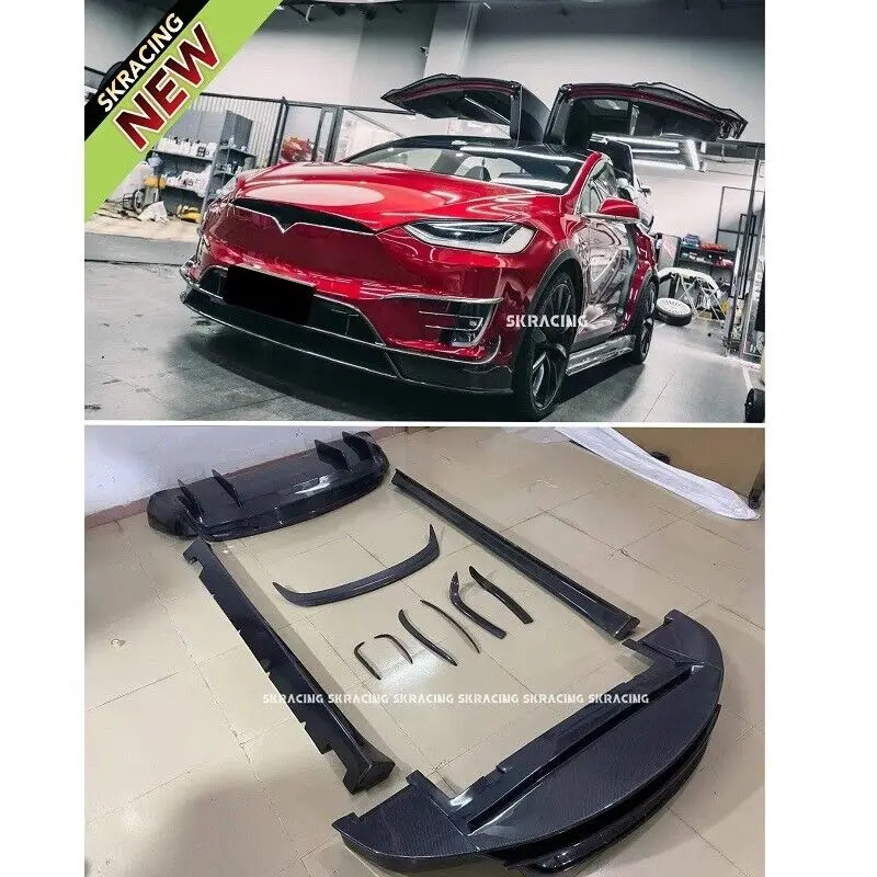 For 2016-2021 Tesla Model X Bodykits Exterior Front Rear Lip Bumper Side Skirts Wing