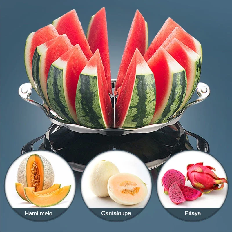 Large 304 Stainless Steel Watermelon Cutter Hami Melon Segmentation Cutter Creative Fruit Slice Separation Tool Kitchen Gadgets