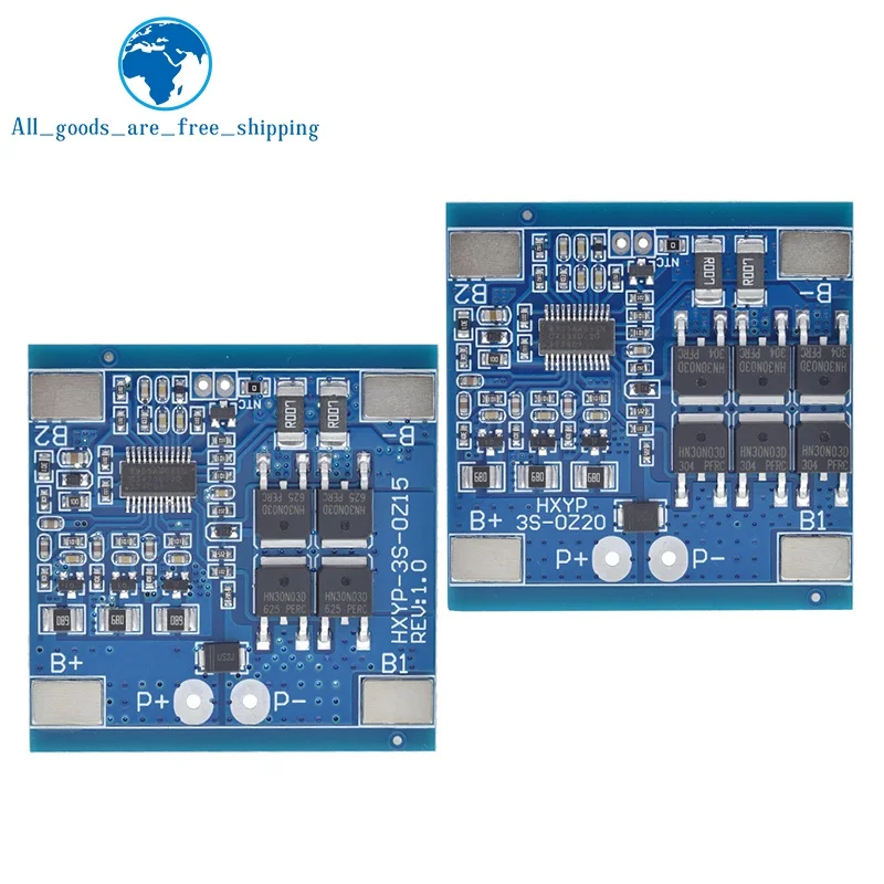 TZT 3S 12V 15A / 20A BMS 18650 Lithium Battery Protection Board 11.1V 12.6V Anti-overcharge With Balance And Temperature Control image 4
