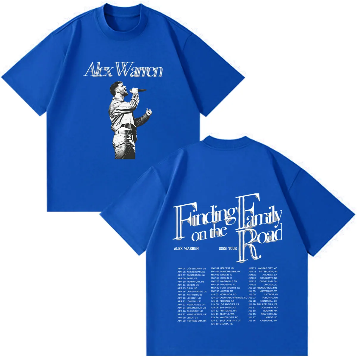 Alex Warren 2026 Tour Grafische Merchandise T-shirts Heren Dames Mode Vintage T-shirts Korte Mouw Katoen Losse Gotische Punk T-shirts