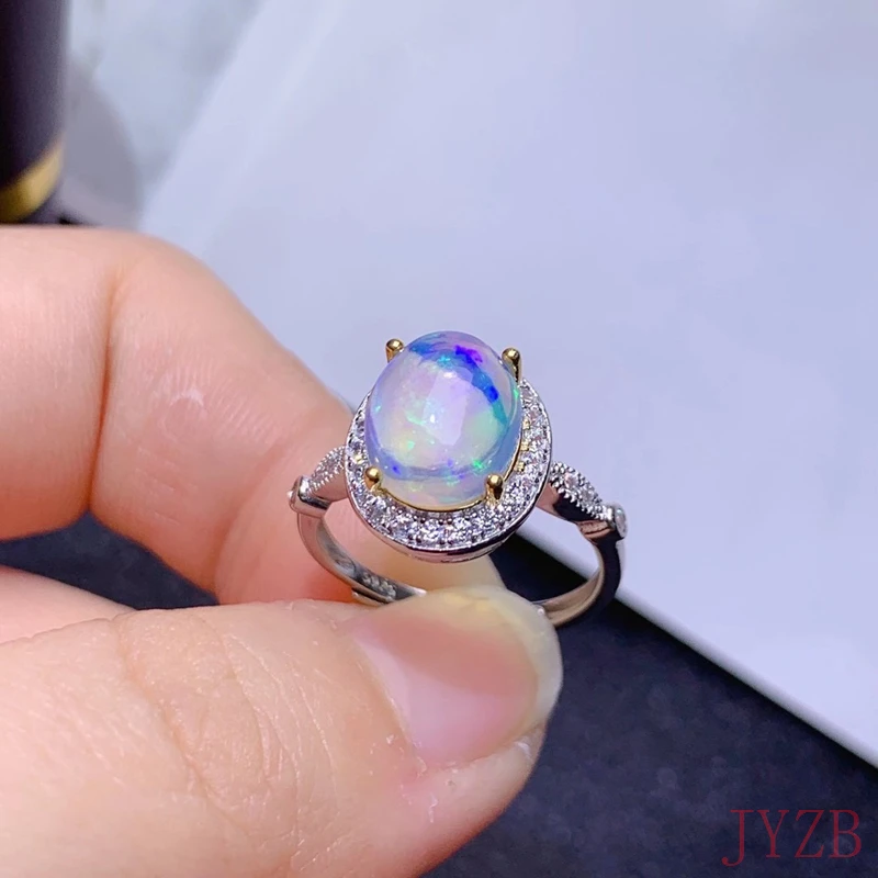 Simple Male Female Blue/White/Green/Purple Opal Stone Ring Vintage Wedding Engagement Rings For Men And Women