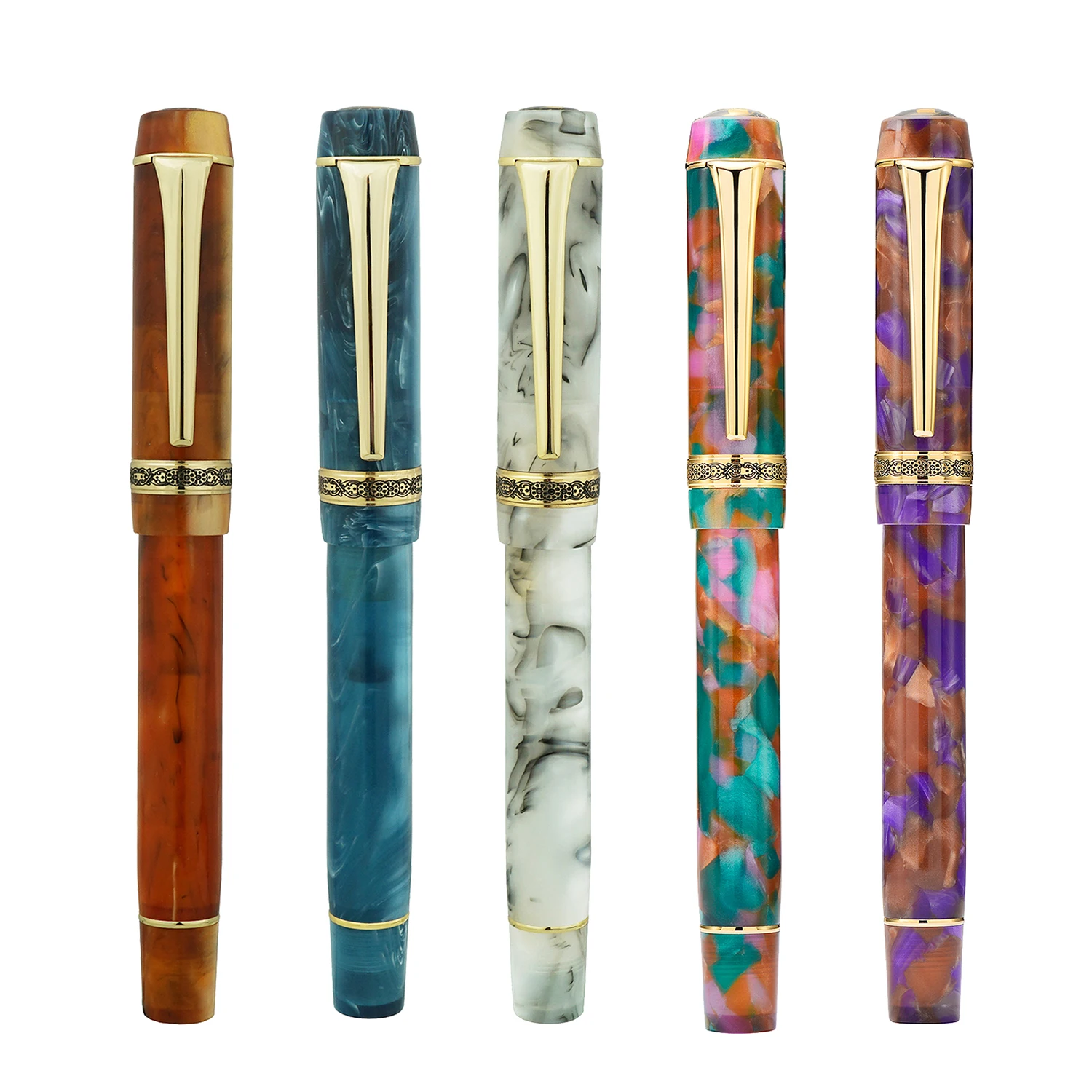 Kaigelu 316A Celluloid Fountain Pen, Beautiful Patterns Iridium EF/F/M Nib Writing Ink Pen Office Business School Gift Home Pen