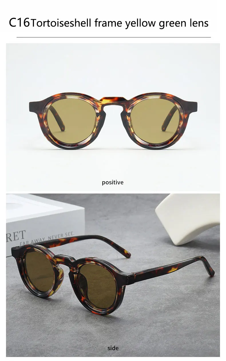 2025 Retro-Sonnenbrille mit dickem Rahmen, ovale Sonnenbrille für Herren, amerikanischer Stil, graue Brillen, Retro-Leopardenmuster-Brille, UV400-Rezept – Detail 27