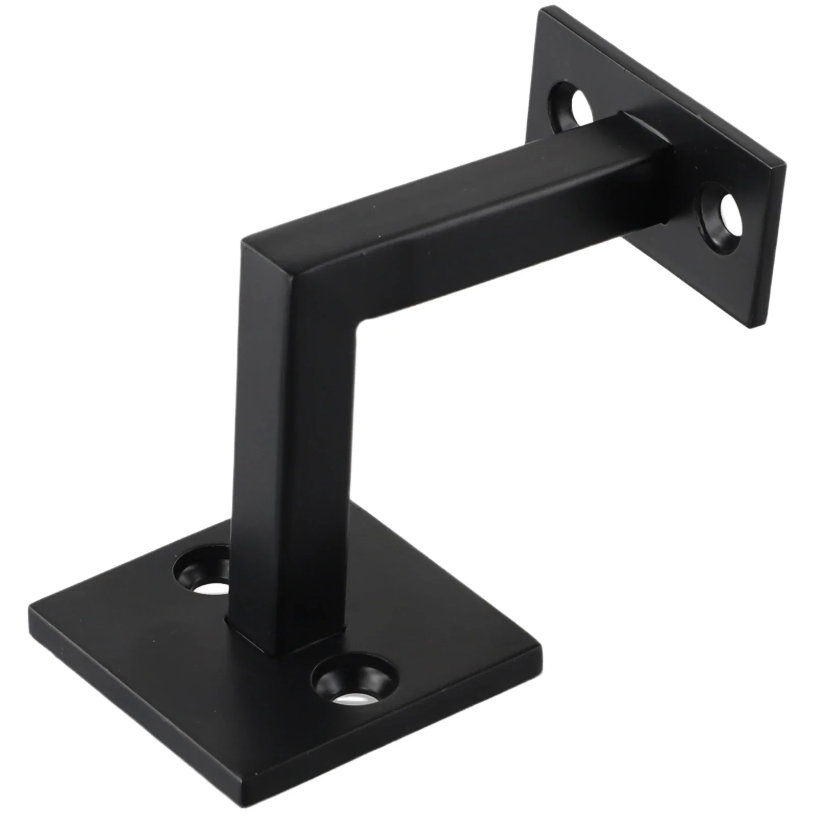 Square Handrail Brackets for Stairs Modern Matte Black Finish Adjustable and Waterproof Perfect for Entrance Ways and Lobbies