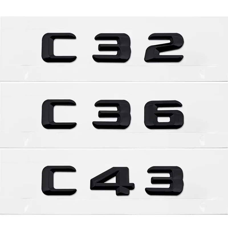 3D Car Tail Letter Stickers Badge for Mercedes Benz C Class C32 C36 C43 C55 C63 C180 C200 C220 C230 Auto Rear Trunk Emblem