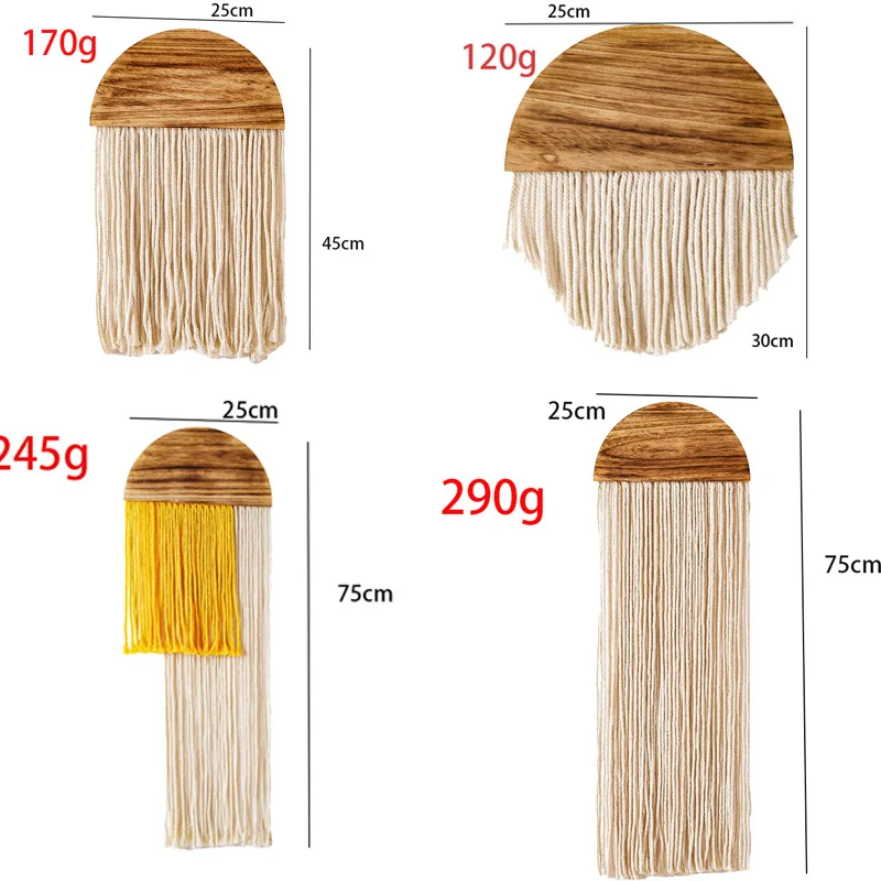 Colorful Half Round Macrame Wall Hangings Boho Home Decor Wood Decoration for Bedroom Living Room Nursery Christmas Gift