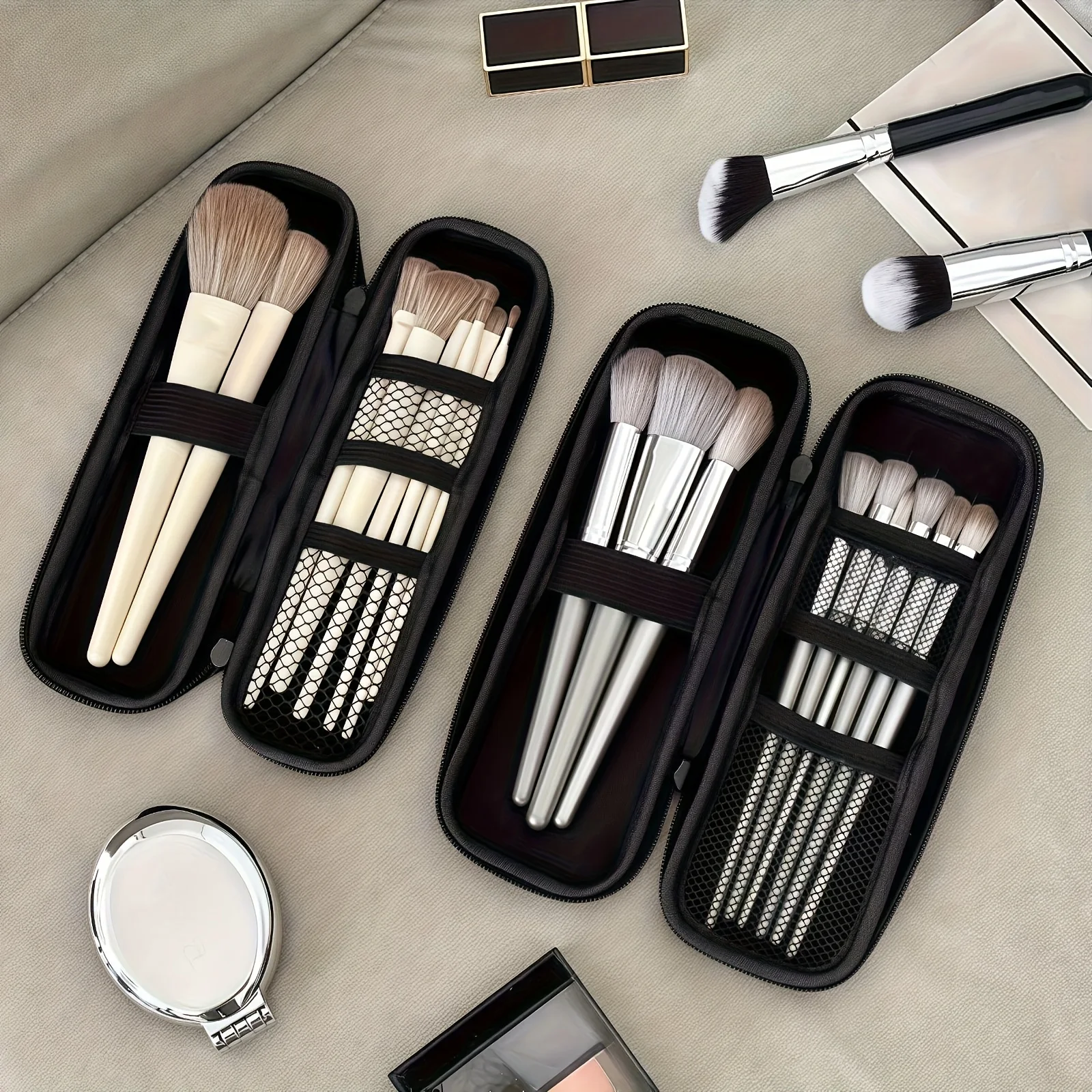 Przenośny organizer na pędzle do makijażu - duża pojemność, pyłoszczelna kosmetyczka, profesjonalne przechowywanie podróżne dla artystów