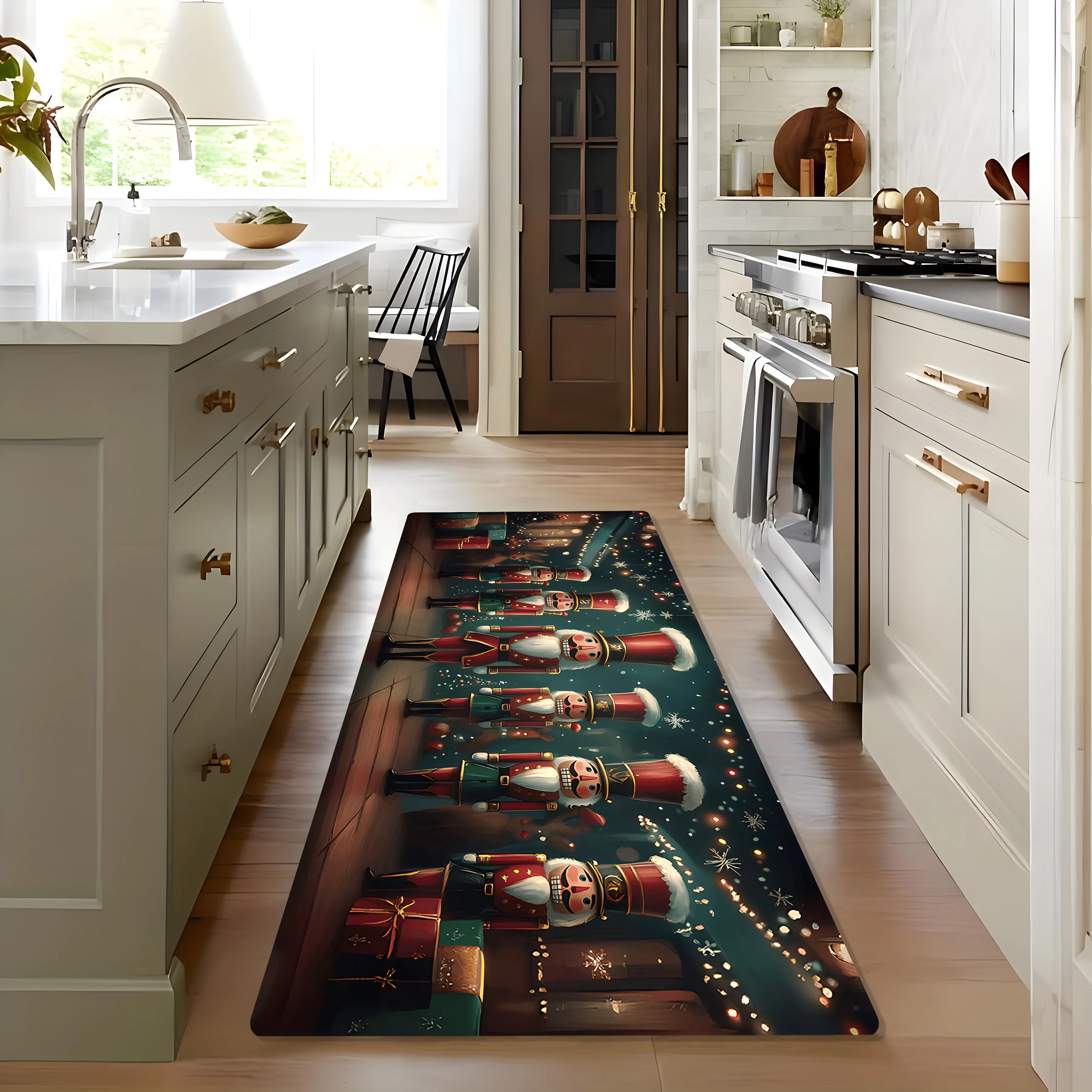 Christmas Nutcracker Dance Party Mat, Premium Flannel Non-Slip Rug,  Fade Resistant for Kitchen, Living Room, Bedroom Decor