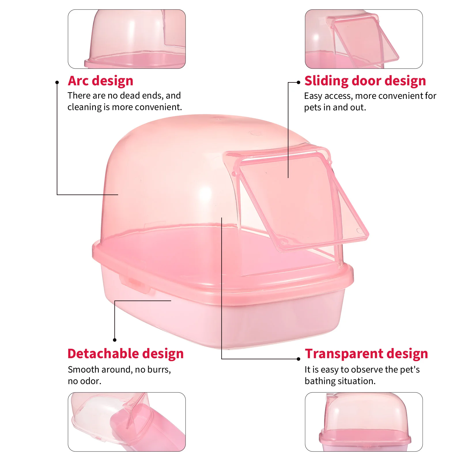 

Plastic Sand Bath Box for Hamster Chinchilla Guinea Pig Small Pets Transparent Container Bathroom Accessories Sand Basin Toy Pet