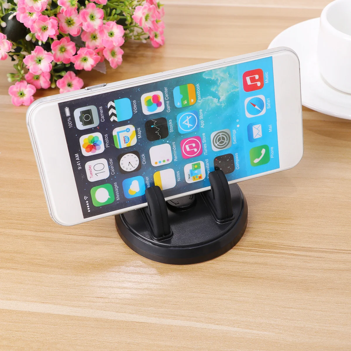 

2Pcs Universal Car Phone Holder 360 Rotatable Dashboard Stand for Horizontal Vertical Use Black Car Phone Holder