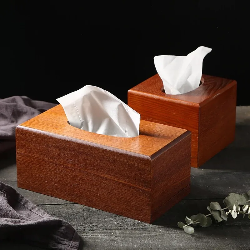 Light Luxury Wooden Tissue Box, Business Hotel Coffee Table, Napkin Holder, Dining Table Accessories, Kitchen Storage Utensils