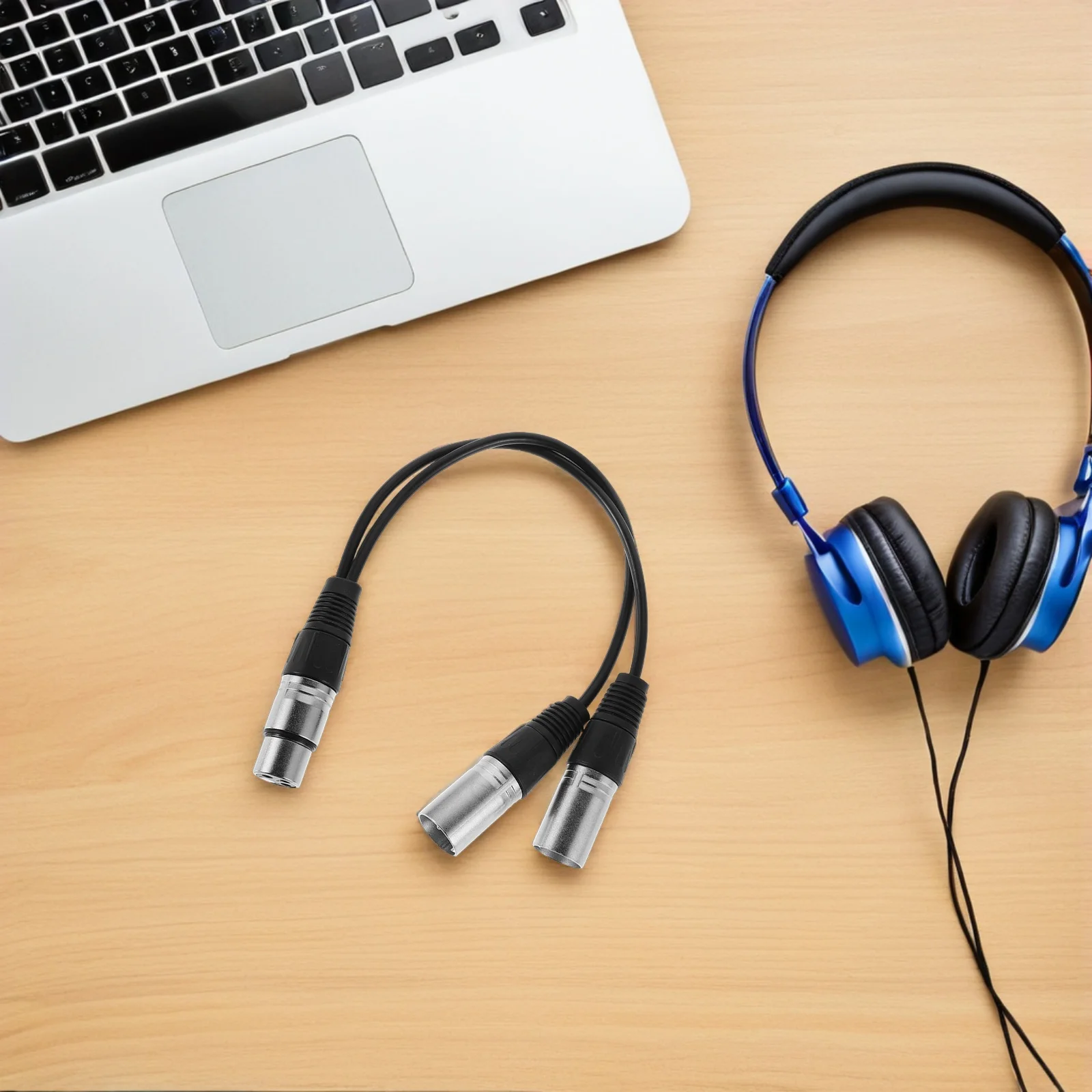 

XLR Audio 30cm Balanced Microphone Female to Dual Male Adapter Three-Pin Connector Compact Portable Design for Professional