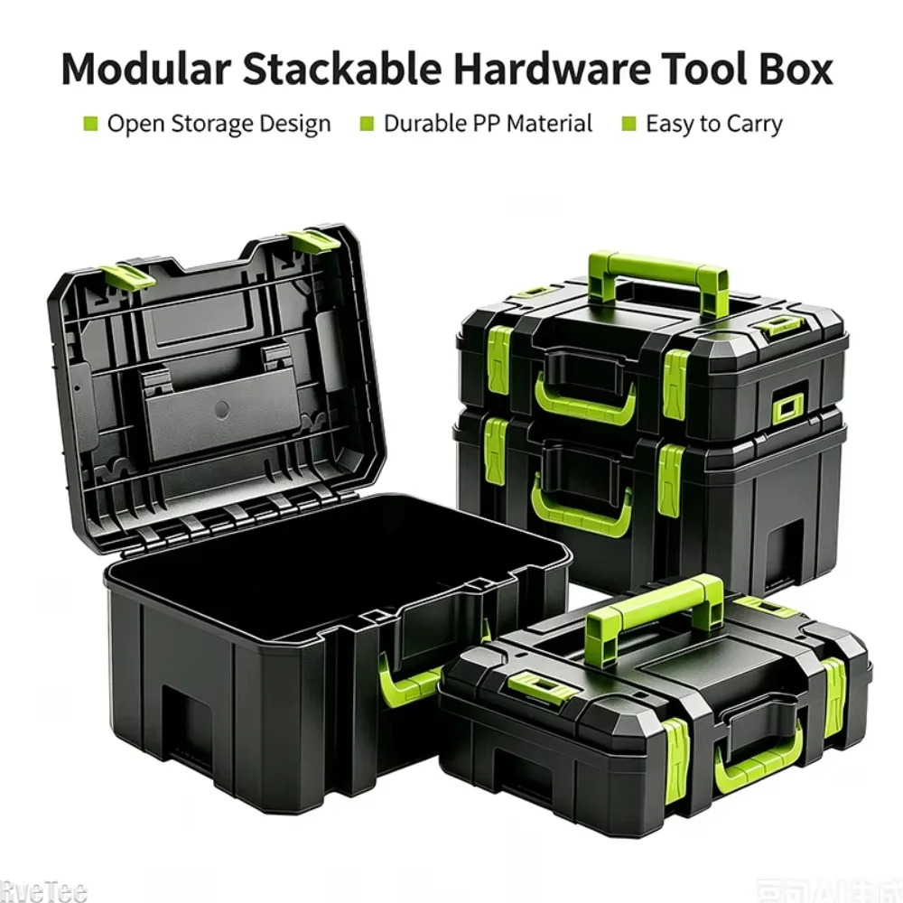 Multi Functional Large Capacity Stackable Tool Box Large Hardware Widened Storage Box for Tool Box Organizer Garage Storage