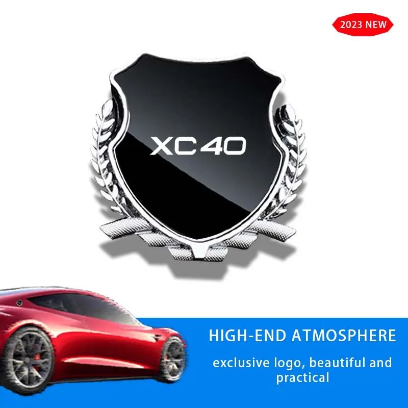 

Car Side Modification Sign Triangular Metal Sticke For Volvo XC40 S60 S90 XC70 R 2019 2022 2023 2024 Accessories Logo Key Case