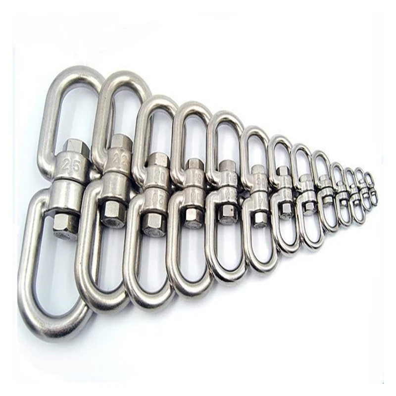 1pcs M3 M4 M5 M6 M8 Rotating Universal Ring 8 Shape Unloading Shackle Wire Rope Lock Chain Connecting Buckle 304 Stainless Steel