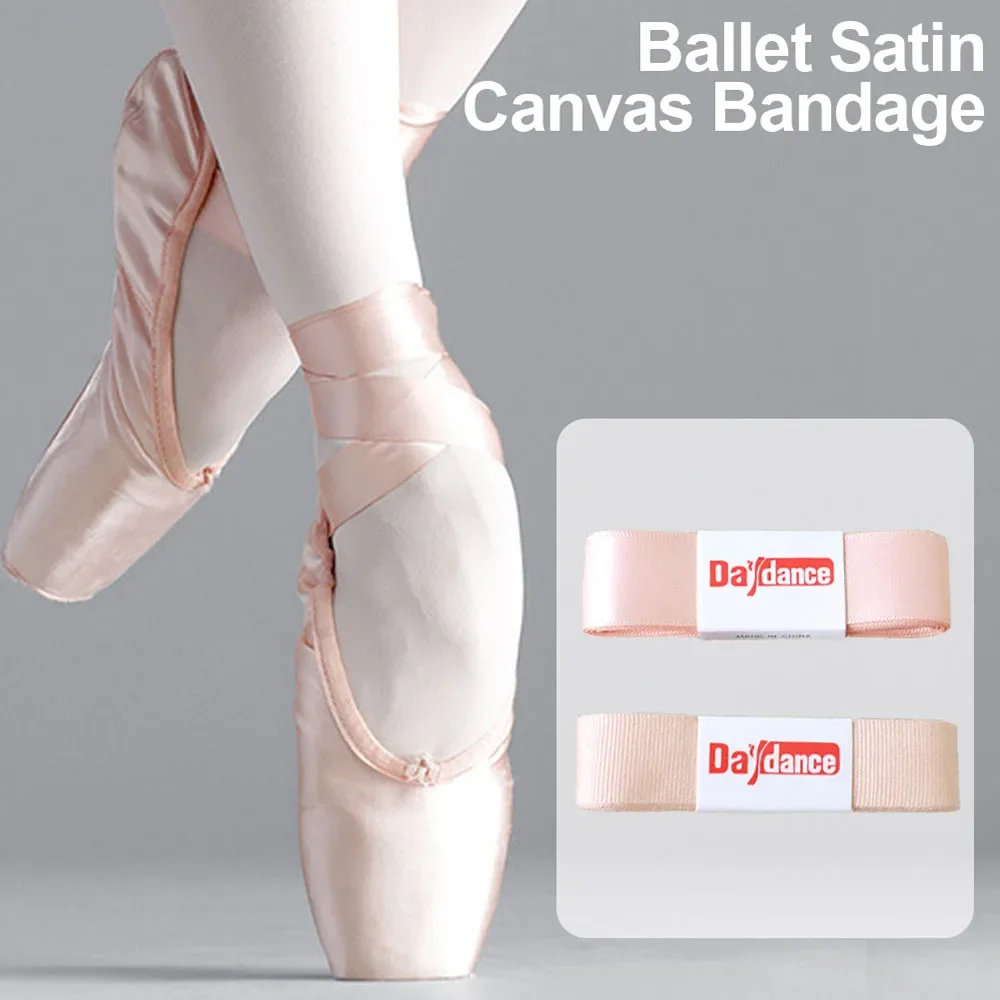 Zapatos de punta de Ballet de satén para mujer, zapatos de lona con punta, vendaje para bailarina, entrenamiento de baile, accesorios de Ballet