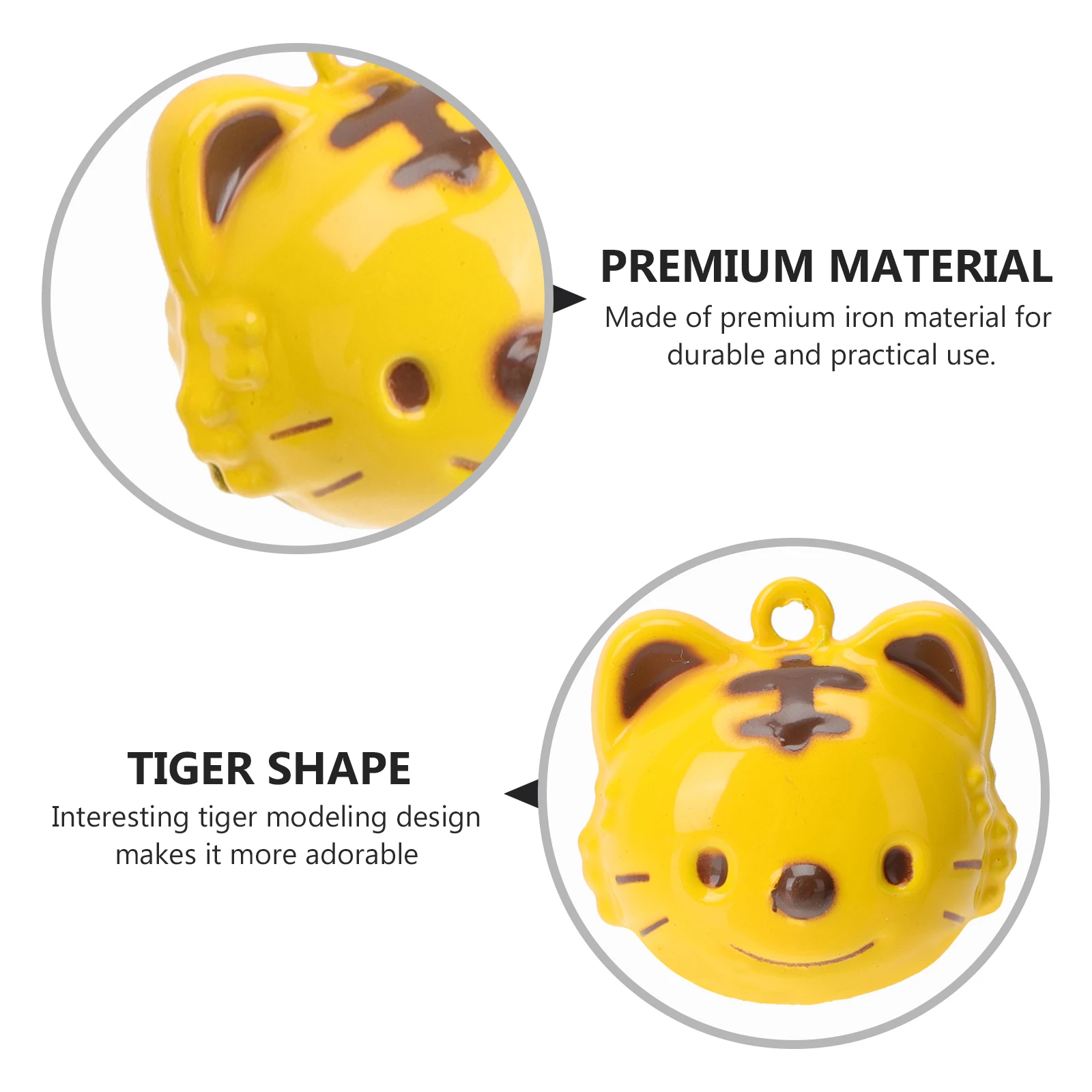 5pcs 철 만화 DIY 호랑이 모양 벨 벨 펜던트 쥬얼리 용품 키 체인 액세서리 홈 키 체인 액세서리 장식