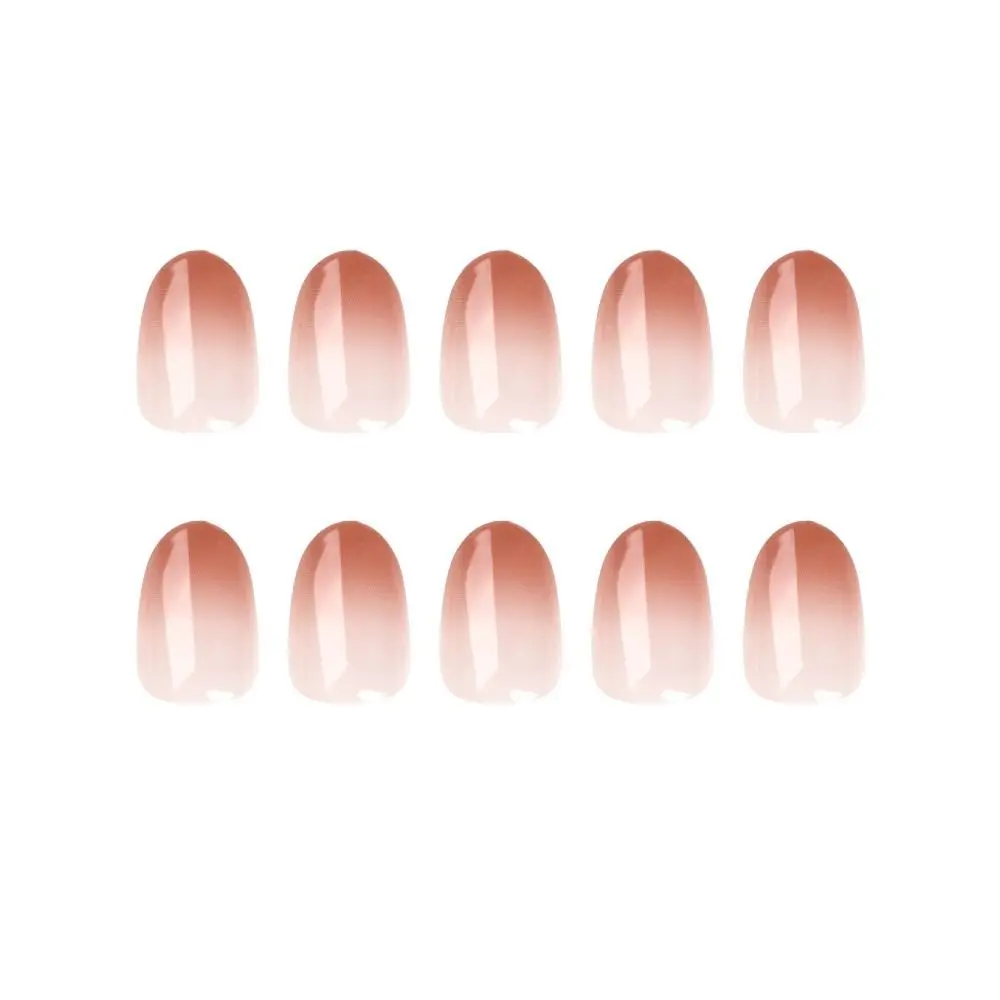 

Manicure Short Almond False Nails French Gradient Press on Nails Detachable PInk Nail Tips DIY
